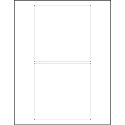 5 x 5" White Rectangle Laser Labels - 200/Case