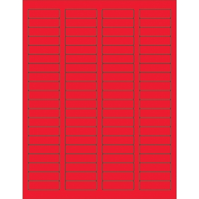 1 3/4 x 1/2" Fluorescent Red Rectangle Laser Labels - 8000/Case