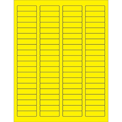 1 3/4 x 1/2" Fluorescent Yellow Rectangle Laser Labels - 8000/Case