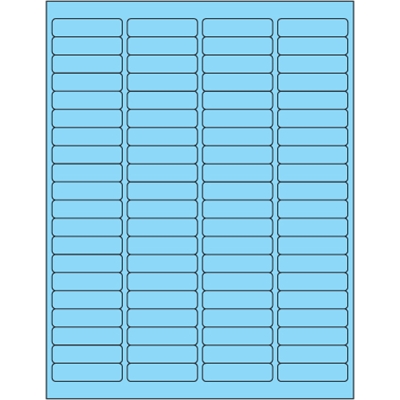 1 15/16 x 1/2" Fluorescent Pastel Blue Rectangle Laser Labels - 8000/Case