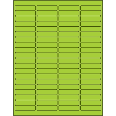 1 15/16 x 1/2" Fluorescent Green Rectangle Laser Labels - 8000/Case