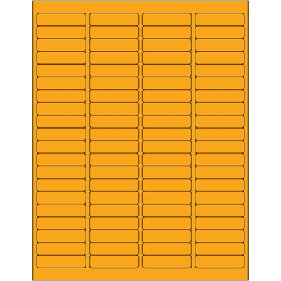 1 15/16 x 1/2" Fluorescent Orange Rectangle Laser Labels - 8000/Case