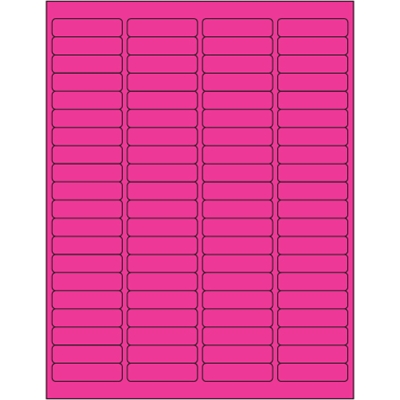 1 15/16 x 1/2" Fluorescent Pink Rectangle Laser Labels - 8000/Case