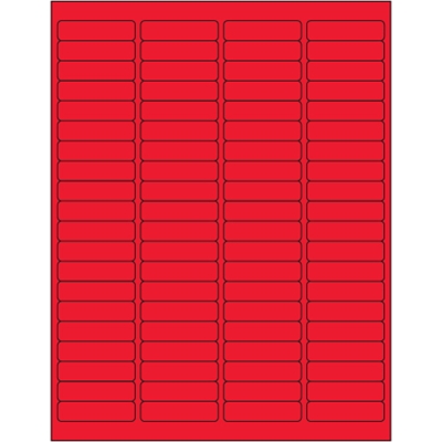 1 15/16 x 1/2" Fluorescent Red Rectangle Laser Labels - 8000/Case