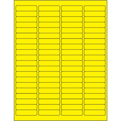 1 15/16 x 1/2" Fluorescent Yellow Rectangle Laser Labels - 8000/Case