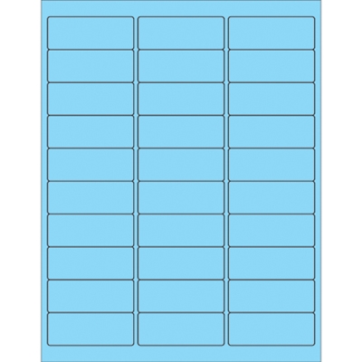 2 5/8 x 1" Fluorescent Pastel Blue Rectangle Laser Labels - 3000/Case