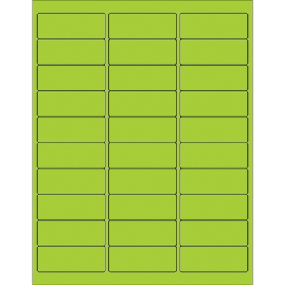 2 5/8 x 1" Fluorescent Green Rectangle Laser Labels - 3000/Case