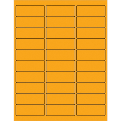 2 5/8 x 1" Fluorescent Orange Rectangle Laser Labels - 3000/Case