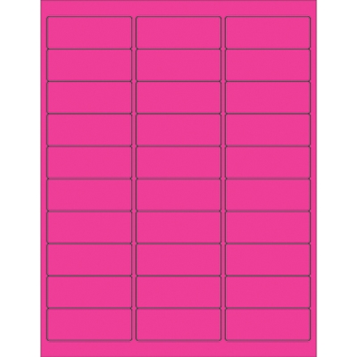 2 5/8 x 1" Fluorescent Pink Rectangle Laser Labels - 3000/Case