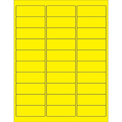 2 5/8 x 1" Fluorescent Yellow Rectangle Laser Labels - 3000/Case