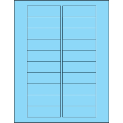 3 x 1" Fluorescent Pastel Blue Rectangle Laser Labels - 2000/Case