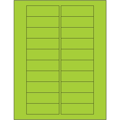 3 x 1" Fluorescent Green Rectangle Laser Labels - 2000/Case