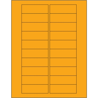 3 x 1" Fluorescent Orange Rectangle Laser Labels - 2000/Case