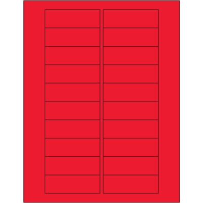 3 x 1" Fluorescent Red Rectangle Laser Labels - 2000/Case