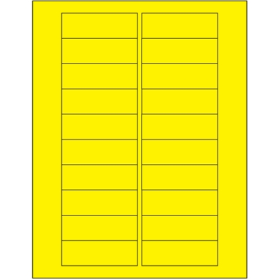 3 x 1" Fluorescent Yellow Rectangle Laser Labels - 2000/Case