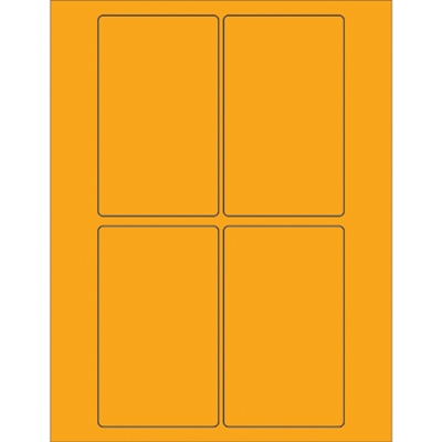 3 x 5" Fluorescent Orange Rectangle Laser Labels - 400/Case