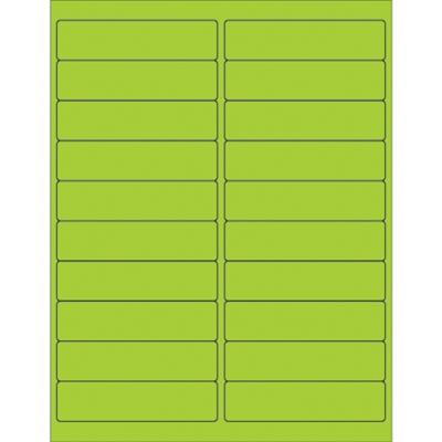 4 x 1" Fluorescent Green Rectangle Laser Labels - 2000/Case