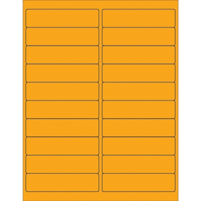 4 x 1" Fluorescent Orange Rectangle Laser Labels - 2000/Case