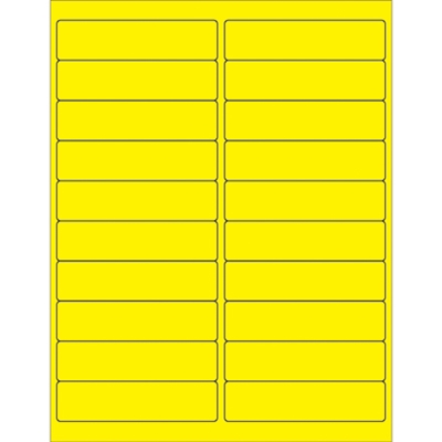 4 x 1" Fluorescent Yellow Rectangle Laser Labels - 2000/Case