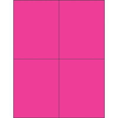 4 1/4 x 5 1/2" Fluorescent Pink Rectangle Laser Labels - 400/Case