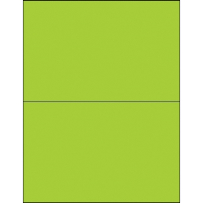 8 1/2 x 5 1/2" Fluorescent Green Rectangle Laser Labels - 200/Case