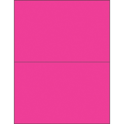 8 1/2 x 5 1/2" Fluorescent Pink Rectangle Laser Labels - 200/Case