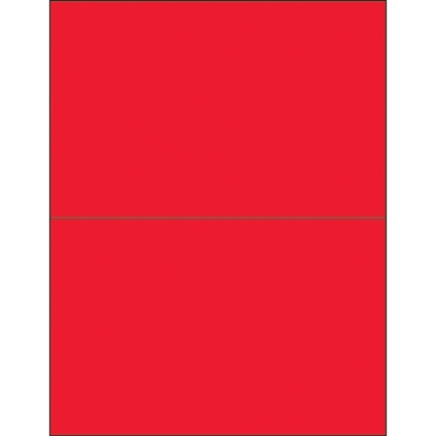 8 1/2 x 5 1/2" Fluorescent Red Rectangle Laser Labels - 200/Case