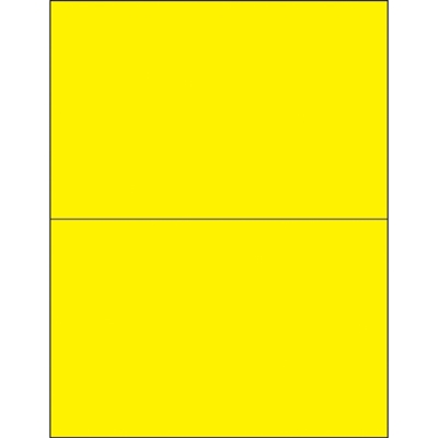 8 1/2 x 5 1/2" Fluorescent Yellow Rectangle Laser Labels - 200/Case