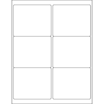 4 x 3 1/3" Glossy White Rectangle Laser Labels - 600/Case