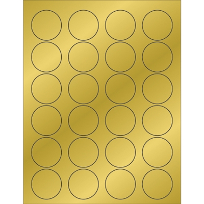 1 5/8" Gold Foil Circle Laser Labels - 2400/Case