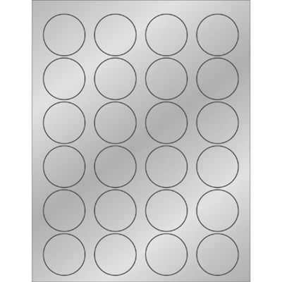 1 5/8" Silver Foil Circle Laser Labels - 2400/Case