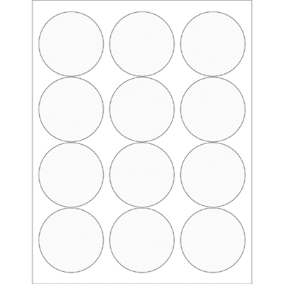 2 1/2" Clear Circle Laser Labels - 1200/Case