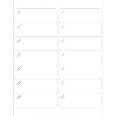 4 x 1 1/3" Crystal Clear Rectangle Laser Labels - 1400/Case