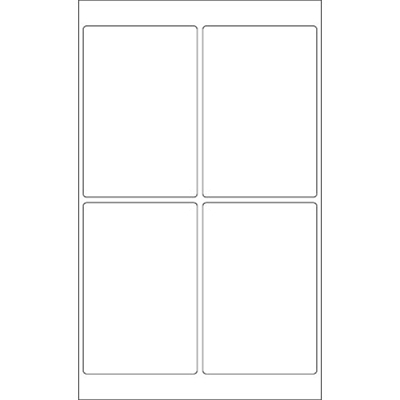 4 x 6" White Removable Rectangle Laser Labels - 400/Case