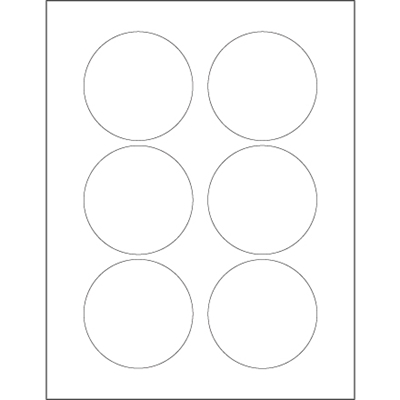 3" Glossy White Circle Laser Labels - 600/Case