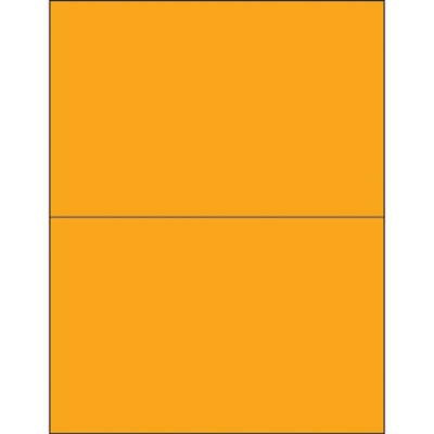 8 1/2 x 5 1/2" Fluorescent Orange Removable Rectangle Laser Labels - 200/Case