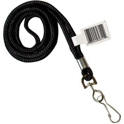 Standard Black Lanyard with Hook - 24/Case