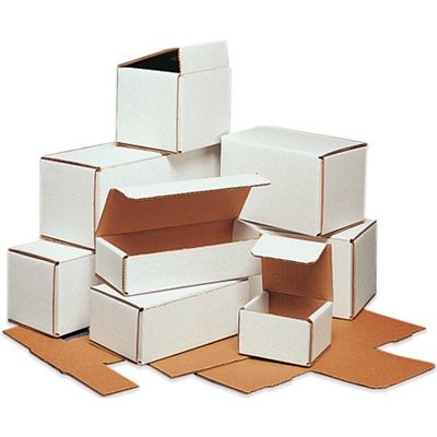 6 x 6 x 3" White Corrugated Mailers - 50/Bundle