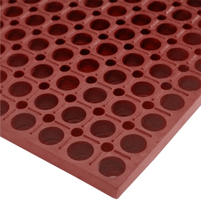 3 x 5' - 7/8" - Terra Cotta Slip Resistant Drainage Mats - 1/Each