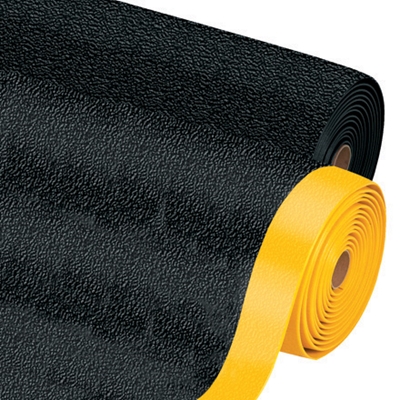 2 x 3' Black/Yellow Premium Anti-Fatigue Mat - 1/Each