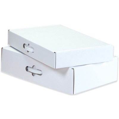 12 1/8 x 9 1/4 x 3" White Corrugated Carrying Cases - 10/Bundle