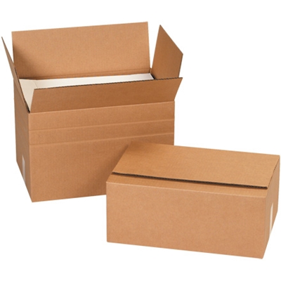 10 x 10 x 10" Multi-Depth Corrugated Boxes - 25/Bundle