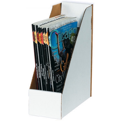 9 1/4" x 4" x 12" White Magazine File Boxes - 50/Bundle