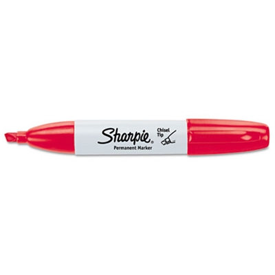 Red Sharpie® Chisel Tip Markers - 12/Case