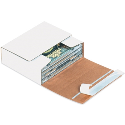 5 3/4 x 5 1/16 x 1 3/4" White Self-Seal CD Mailers - 200/Bundle