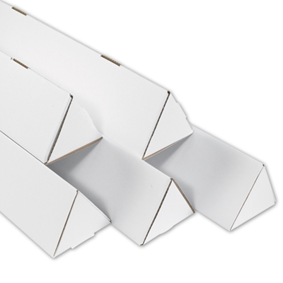 2 x 18 1/4" White Triangle Mailing Tubes - 50/Bundle