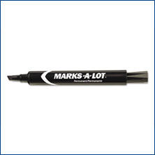 Marks-A-Lot Permanent Marker - Black  - 12/CS