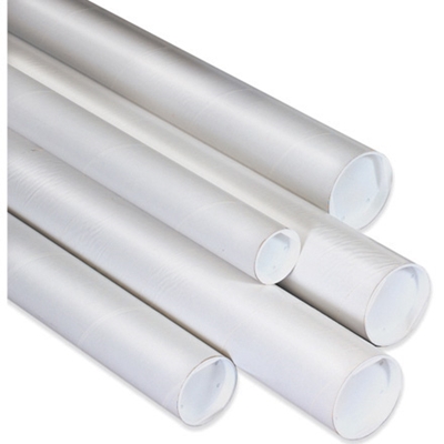 1 1/2 x 6" White Tubes with Caps - 50/Case