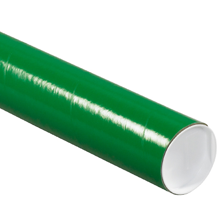 3 x 12" Green Tubes with Caps - 24/Case