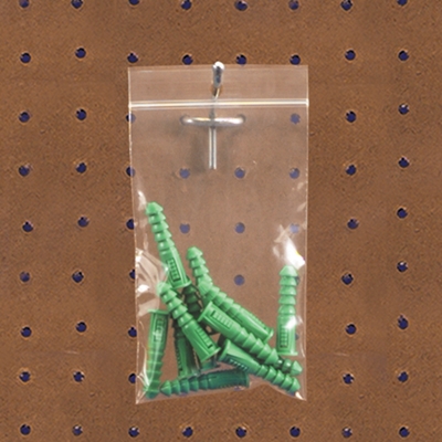 2 x 3" - 2 Mil Reclosable Poly Bags w/ Hang Hole - 1000/Case